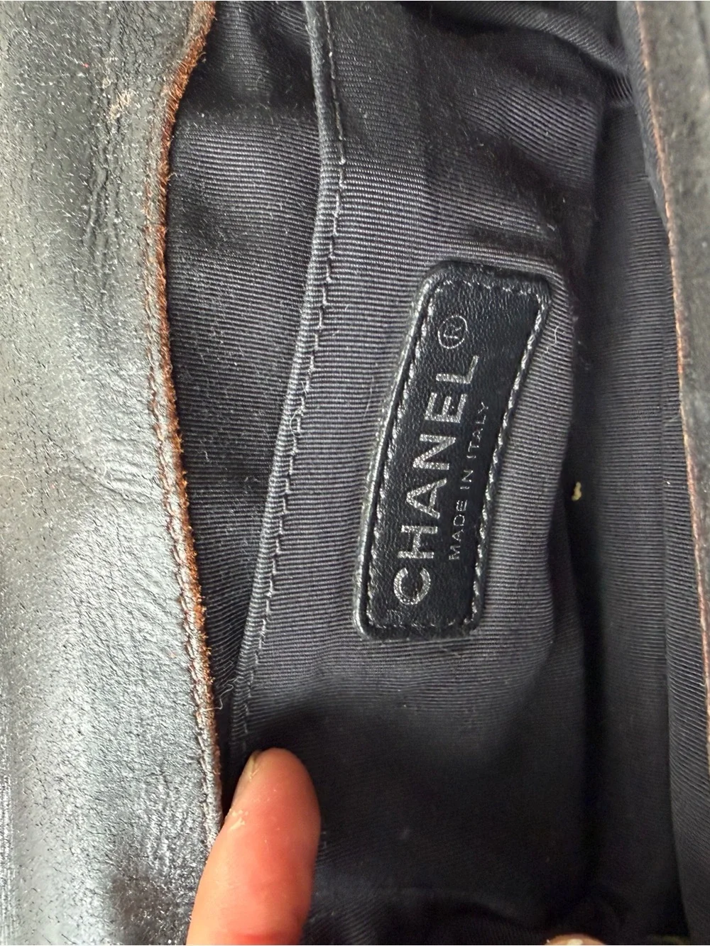 CHANEL Black Quilted Boy Crossbody Ruth hardware. Small boy.